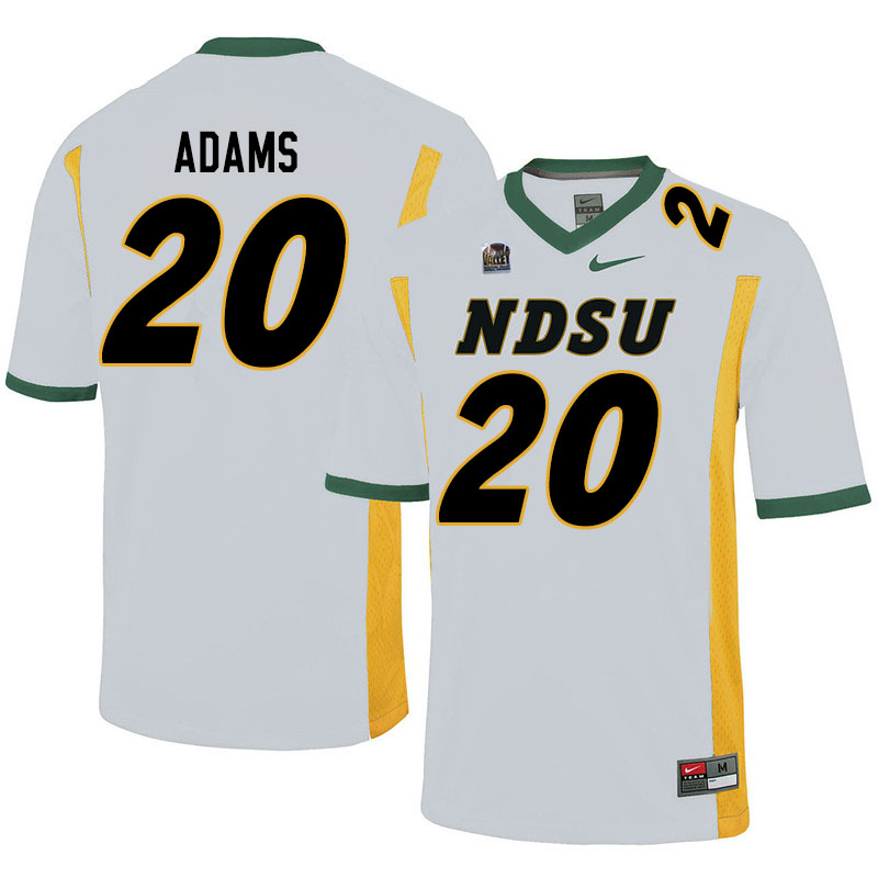 Men #20 Adrian Adams North Dakota State Bison College Football Jerseys Sale-White